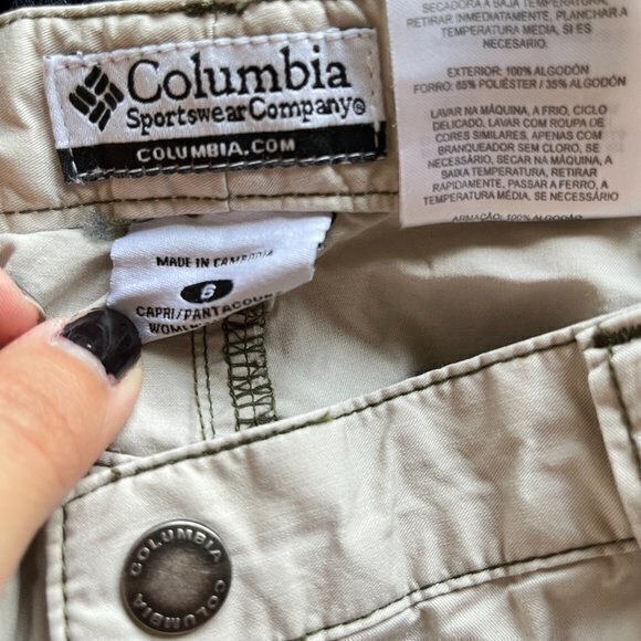 COLUMBIA CARGO PANTS ANKLE CAPRI WOMENS SIZE 6 POCKETS HIKING ATHLETIC - Picture 9 of 10